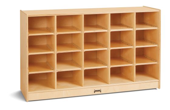 Jonti-Craft 20 Cubbie-Tray Mobile Storage - without Trays - Plywood Back