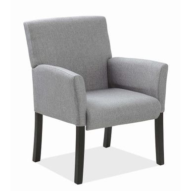 Traverse 275 LB Retro Style Guest Chair with Black Wood Legs, Gray Linen