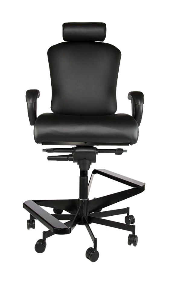Concept Seating 550 LB 24/7 Multi-Shift Extra Wide Operator Stool with Headrest - Model 3152HR Two-Step Stool