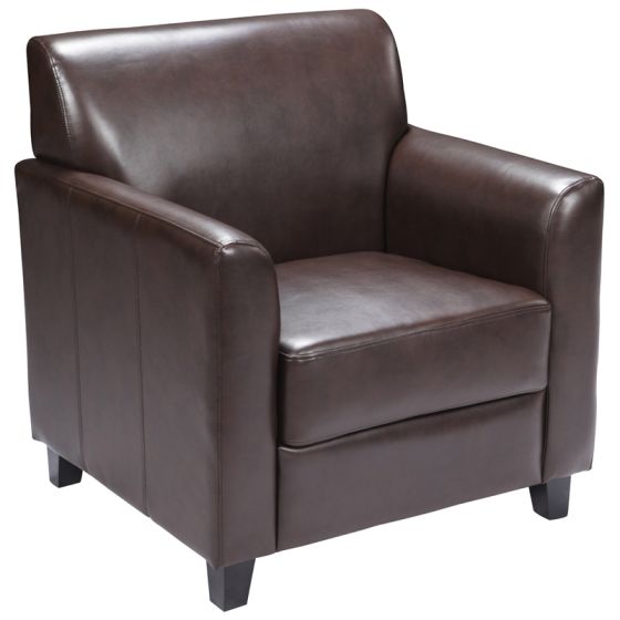 Dignify Series Leather Reception Chair-Brown