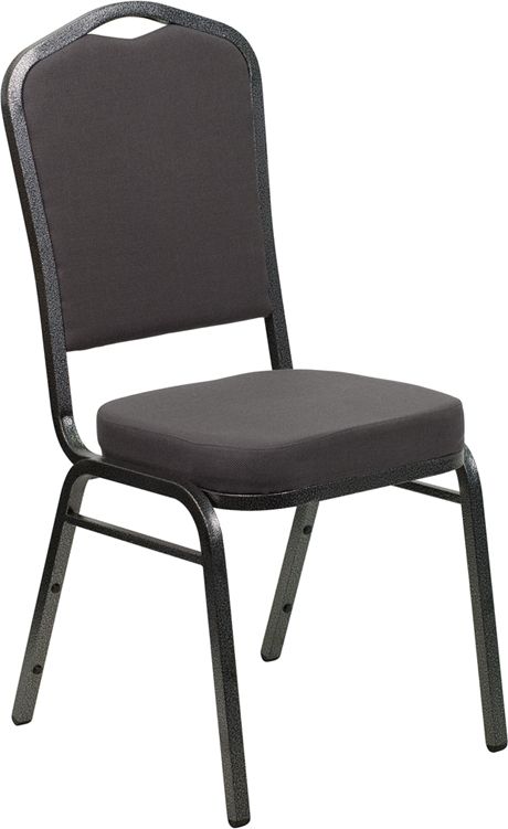 HUSKY Seating® 500 LB Commercial Fabric Banquet Stacking Chair with Silver Vein Frame-Gray