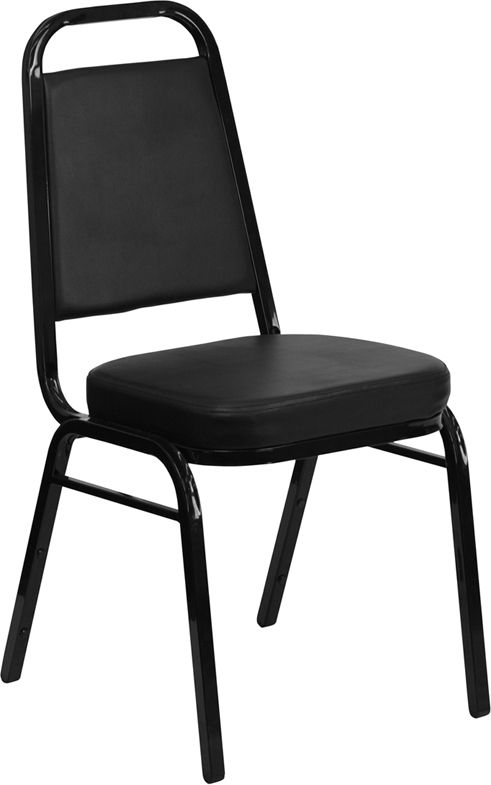 HUSKY Seating® Black Vinyl Commercial Banquet Chair with Thick Seat