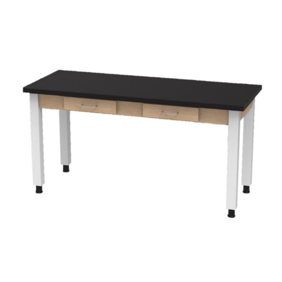 Diversified Spaces PerpetuLab Science Lab Table with Drawers, Steel Legs, and ChemGuard Top - 21" x 72"