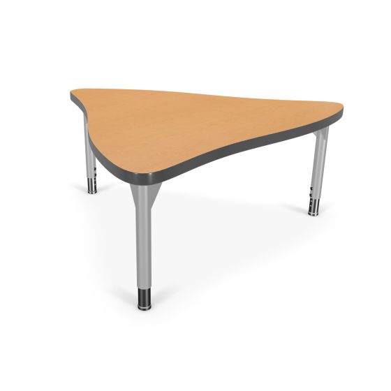 MooreCo Hierarchy Creator Desk – Triangle – Youth Height Legs (Platinum), 12" – 18"H x 36.5"W x 33.1"D