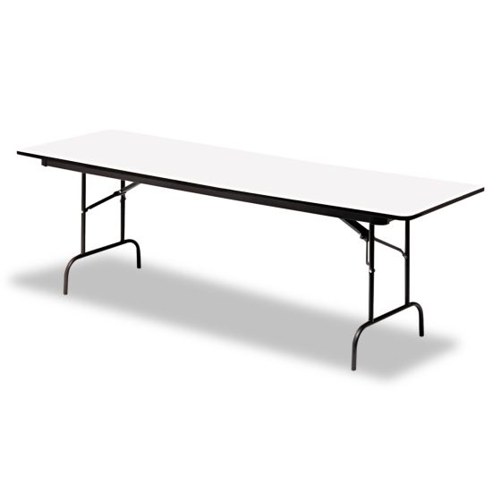 Iceberg OfficeWorks Commercial Wood-Laminate Folding Table, Rectangular, 60" x 30" x 29", Gray/Charcoal
