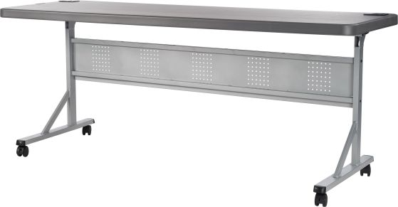 National Public Seating 24" x 72" Flip-N-Store Training Table, Charcoal Slate - Model BPFT-2472-20