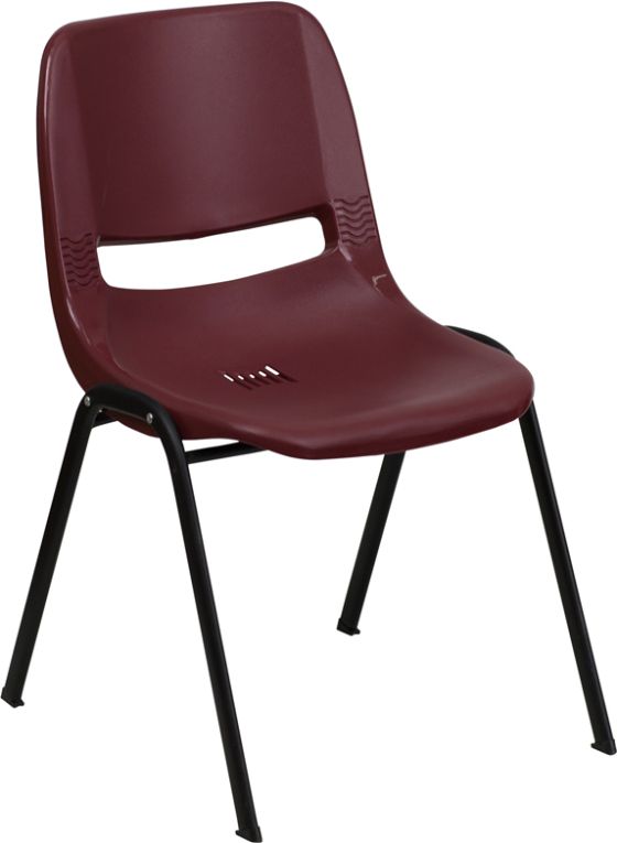 HUSKY Seating® 880 LB Ergonomic Stack Chair-Burgundy