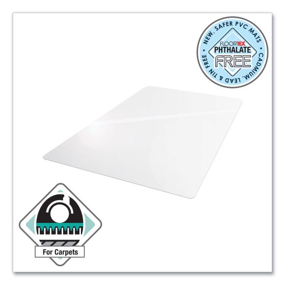 Floortex Cleartex Advantagemat Phthalate Free PVC Chair Mat for Low Pile Carpet, 45" W x 53" D, Clear