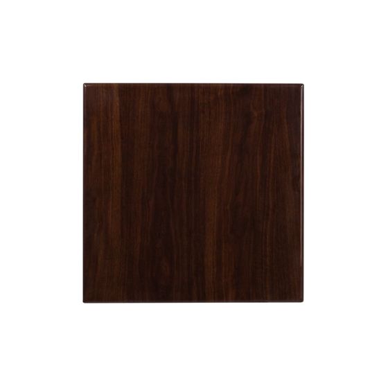 Pro-Tough Commercial Square Resin Walnut Table Top-24" W x 24" L