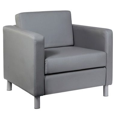 Perth Contemporary 275 LB Club Chair, Gray, Silver