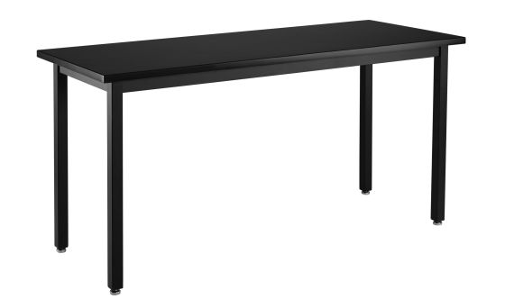 NPS® Steel Fixed Height Science Lab Table, 24 X 54 X 30, Chemical Resistant Top, Black Frame