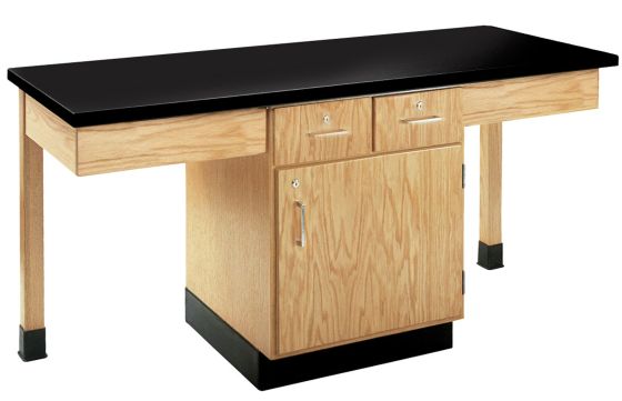 Diversified Spaces 2 Station Table with Two Drawers - Phenolic Top