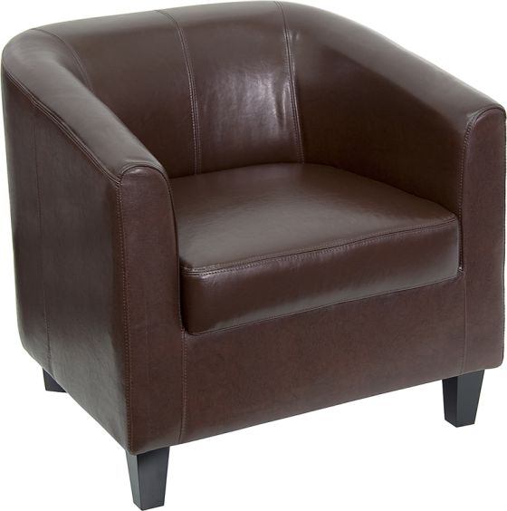 Hearth Series Leather Office Guest Chair-Brown