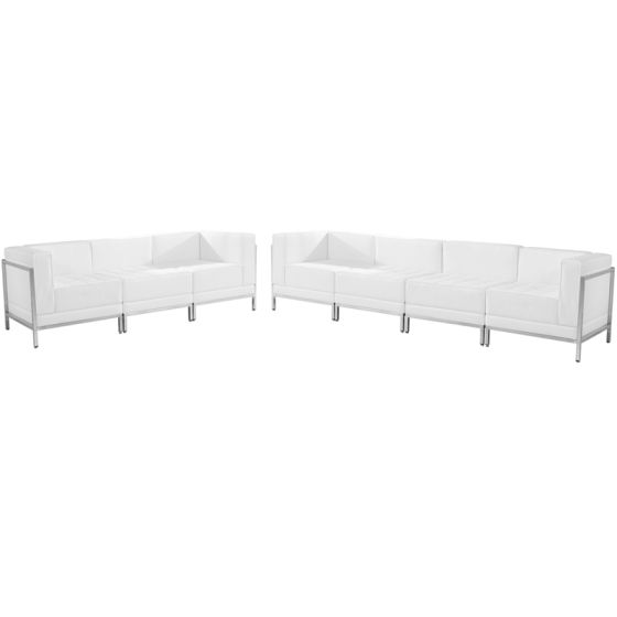 Ares Series Leather 5 Piece Sofa Lounge Set-White