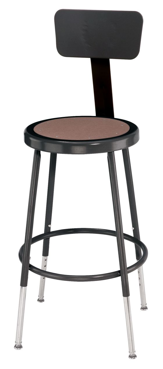 5 PACK NPS Black Lab Stool with Backrest - 19"-27" Adjustable Height