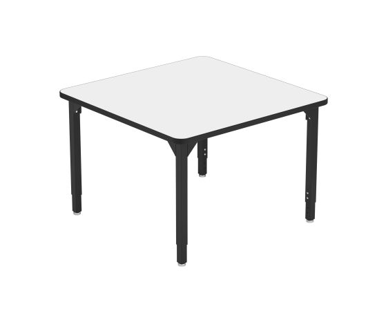 NPS® Heavy-Duty Height Adjustable Activity Table, 42" Square, Whiteboard Top, Black Legs
