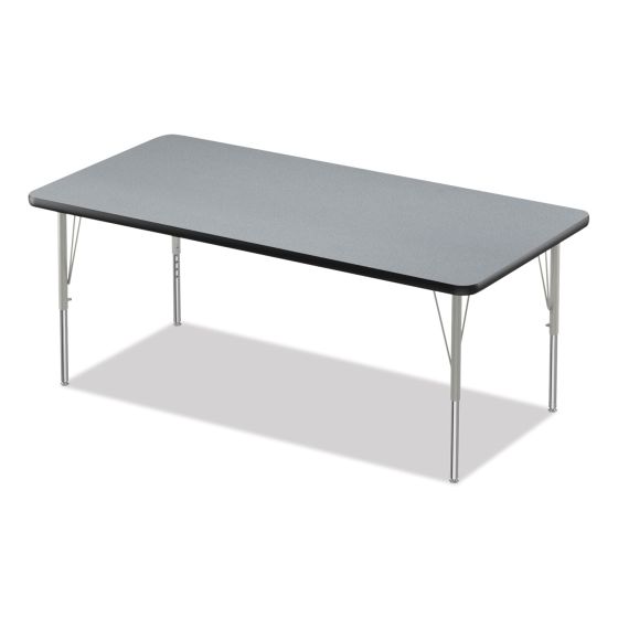 4 PACK Correll Adjustable Activity Table, Rectangular, 60" x 30" x 19" to 29", Granite Top, Black Legs