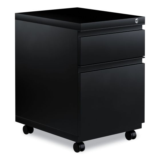 Alera File Pedestal with Full-Length Pull, Left or Right, 2-Drawers: Box/File, Legal/Letter, Black, 14.96" x 19.29" x 21.65"
