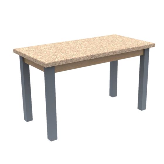 Diversified Spaces PerpetuLab Science Lab Table with Plain Apron, Steel Legs, and ShopTop Top - 24" x 72"