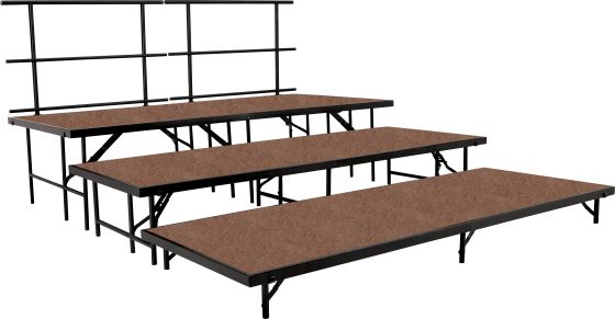 NPS Portable 3-Level Seated Riser Set, Hardboard (4' x 8' Platforms), 96 sq ft
