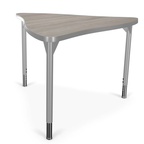 MooreCo Hierarchy Creator ADA Compliant Student Desk – Triangle – Platinum Legs, 22" – 32"H x 39.3"W x 35.5"D