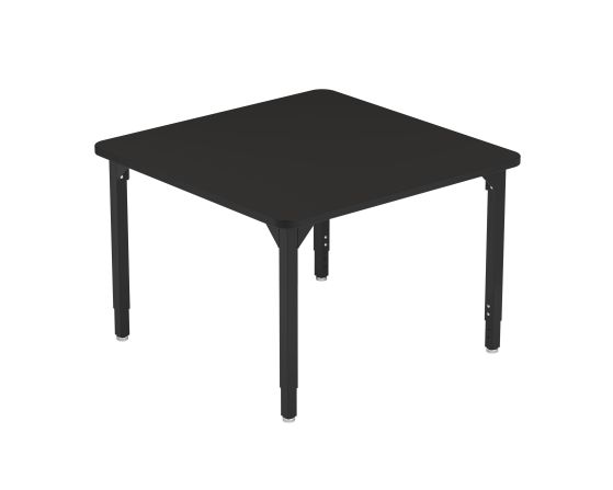 NPS® Heavy-Duty Height Adjustable Activity Table, 24" Square, Chem-Res Top, Black Legs
