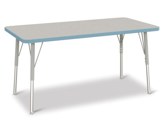 Berries Rectangle Activity Table - 24" X 48", A-height - Freckled Gray/Key Lime/Gray