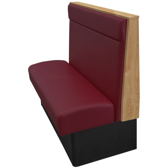 Victor Restaurant Booth with Comfort Head Rest and Oak Engineered Wood Top and Side Caps - Single - 96" W