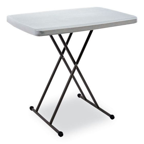 Iceberg IndestrucTable Classic Personal Folding Table, 30" x 20" x 25" to 28", Charcoal