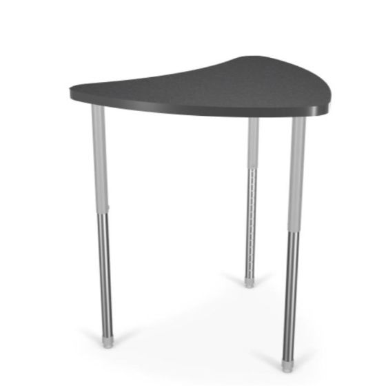 MooreCo Hierarchy Chevron Table (Large) – Standing Height Legs (Platinum), 27" – 42"H x 37.4"W x 30.3"D