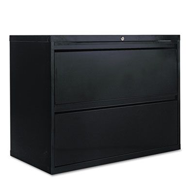 GOGO® Essentials Two-Drawer 36" Lateral Metal Filing Cabinet-Black