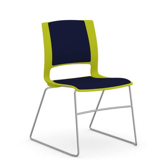 9to5 Seating Vox 300 LB Sled Base Stacking Guest Chair, Fully Upholstered, Armless