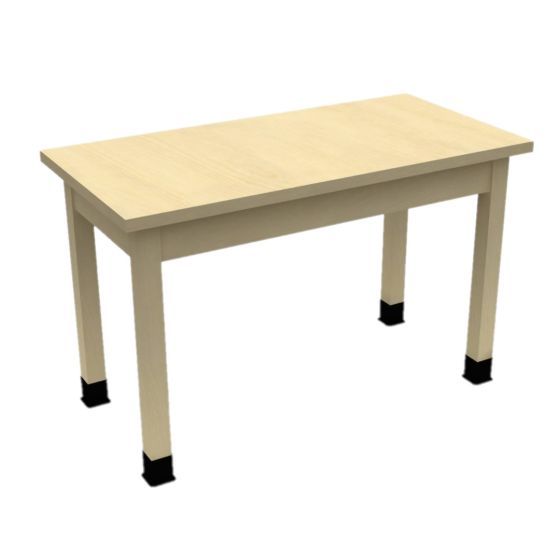 Diversified Spaces PerpetuLab Science Lab Table with Plain Apron, Wood Legs, and Butcher Block Top - 36" x 60"