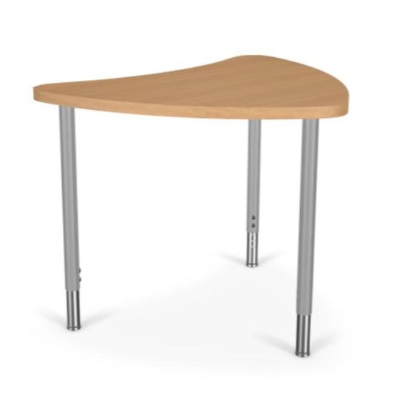MooreCo Hierarchy Chevron Table (Large) – Platinum, 22" – 32"H x 37.4"W x 30.3"D