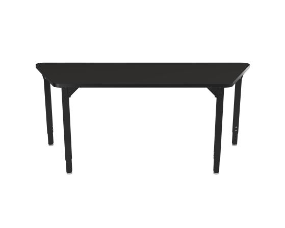 NPS® Heavy-Duty Height Adjustable Activity Table, 24" x 54" Trapezoid, Chem-Res Top, Black Legs