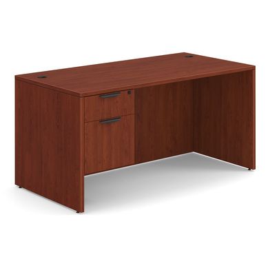 OS Laminate Collection Single 3/4 Pedestal Desk - 60" x 30" - Cherry