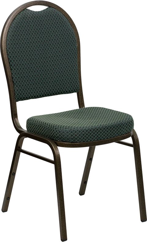 HUSKY Seating® 500 LB Traditional Stacking Banquet Restaurant Chair with Patterned Fabric Upholstery-Dark Green