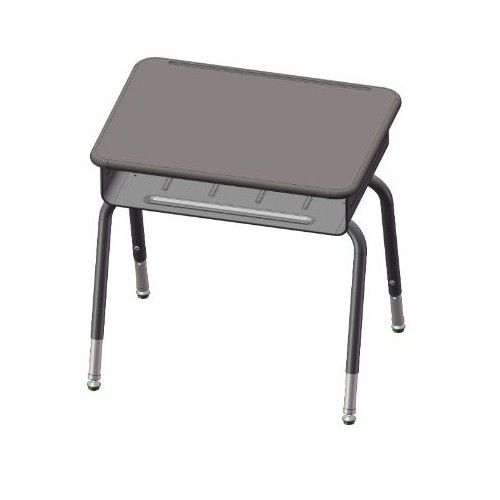 USACapitol Aptitude Open Front Desk with Hard Plastic Top, Adjustable 22" - 32" (1" Increments)