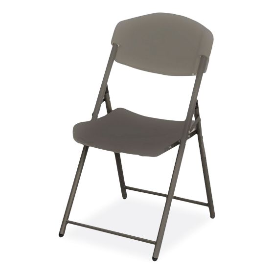 4 PACK Iceberg Rough n Ready Commercial Folding Chair, Supports Up to 350 lb, 18" Seat Height, Charcoal Seat/Back, Charcoal Base