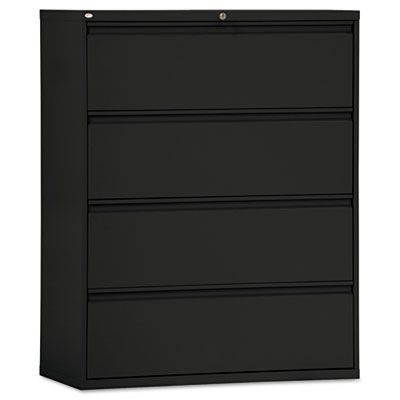 GOGO® Essentials Four-Drawer 36" Lateral Metal Filing Cabinet-Black