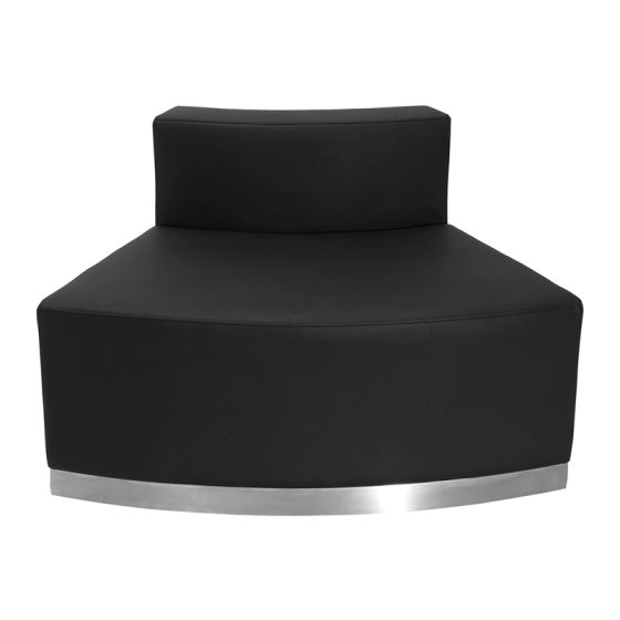 Leon Series Leather Convex Chair-Black