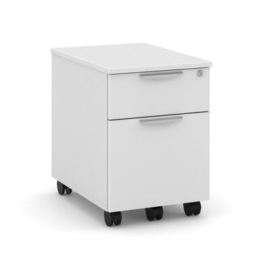 OS Laminate Mobile Box and File Pedestal, White