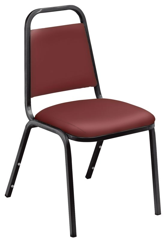 Eco Series Vinyl Padded Banquet Stack Chair-Burgundy