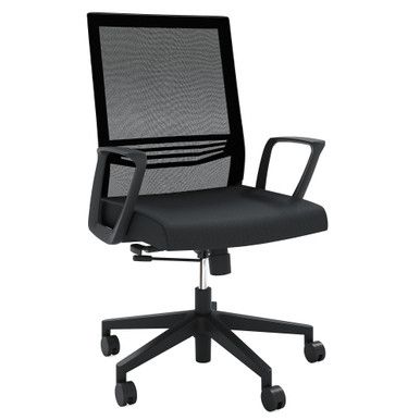 Prodigy Mid-Back Mesh Conference Chair with Fixed Arms, Black