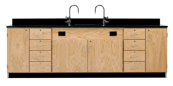 Diversified Spaces Wall Service Bench with Multi-Storage - Epoxy Top