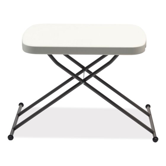 Alera Height-Adjustable Personal Folding Table, Rectangular, 26.63" x 25.5" x 25" to 36", White Top, Dark Gray Legs