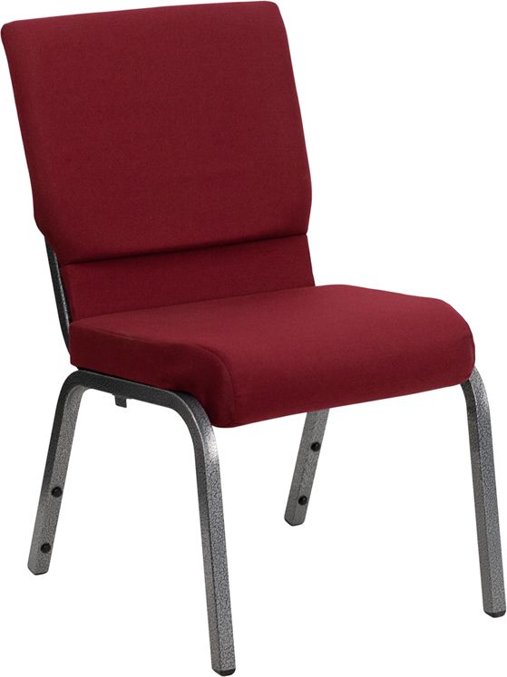 HUSKY Seating® 800 LB Heavy Duty Stacking & Ganging Auditorium Chair - Silver Vein-Burgundy