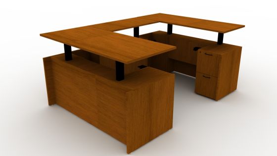 Indiana Furniture Canvas Sit-Stand U Shape Desk