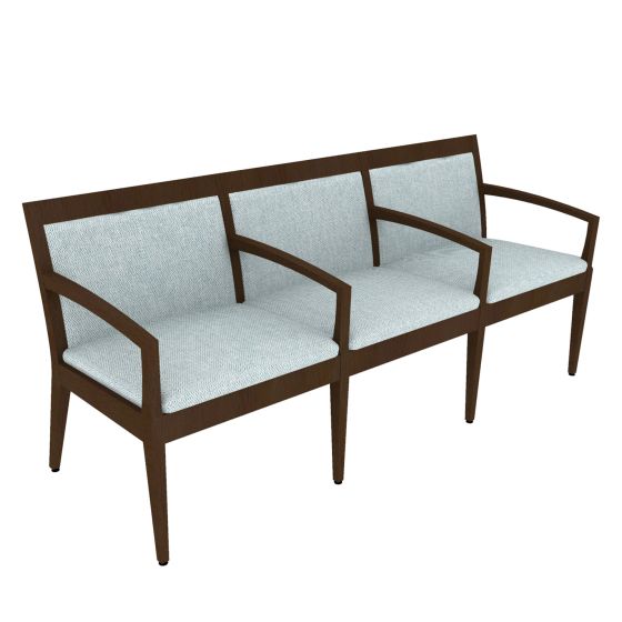 Indiana Furniture Gleem+ 400 LB Tandem Guest Chairs, Single/Single/Single