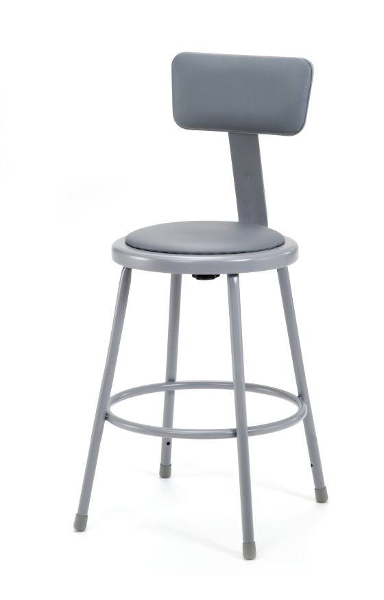 4 PACK NPS Vinyl Padded Lab Stool with Backrest - 24" Seat Height